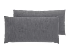 Musselin-Kissenbezüge, 2 Stück, 40 x 80 cm