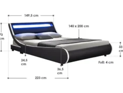 Polsterbett »Valencia«, mit LED-Beleuchtung