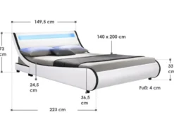 Polsterbett »Valencia«, mit LED-Beleuchtung