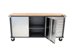 ProLine Werkbank mit Rollen, L 195 X B 51 X H 95 cm, 320kg Belastung, FSC 100%, Buche
