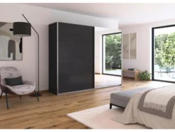 Quadra Schwebetürenschrank mit Spiegelelementen
