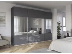 Quadra Schwebetürenschrank mit Spiegelelementen