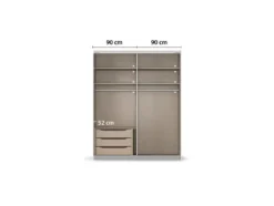 Quadra Schwebetürenschrank mit Spiegelelementen