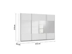 Quadra Schwebetürenschrank mit Spiegelelementen