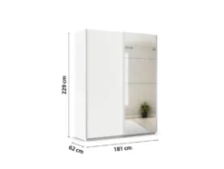 Quadra Schwebetürenschrank mit Spiegelelementen