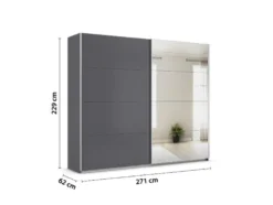Quadra Schwebetürenschrank mit Spiegelelementen