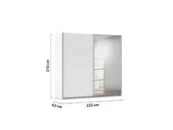 Quadra Schwebetürenschrank mit Spiegelelementen