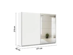 Quadra Schwebetürenschrank mit Spiegelelementen