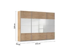 Quadra Schwebetürenschrank mit Spiegelelementen