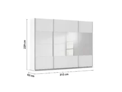 Quadra Schwebetürenschrank mit Spiegelelementen