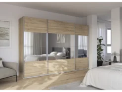 Quadra Schwebetürenschrank mit Spiegelelementen