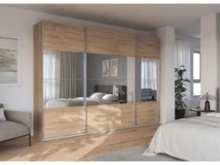 Quadra Schwebetürenschrank mit Spiegelelementen