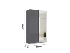 Quadra Schwebetürenschrank mit Spiegelelementen