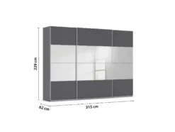 Quadra Schwebetürenschrank mit Spiegelelementen