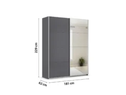Quadra Schwebetürenschrank mit Spiegelelementen