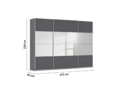 Quadra Schwebetürenschrank mit Spiegelelementen