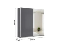 Quadra Schwebetürenschrank mit Spiegelelementen
