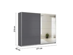 Quadra Schwebetürenschrank mit Spiegelelementen