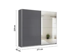 Quadra Schwebetürenschrank mit Spiegelelementen