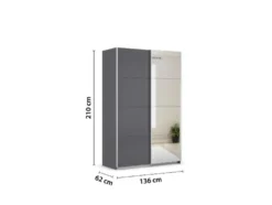 Quadra Schwebetürenschrank mit Spiegelelementen