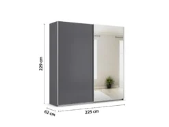 Quadra Schwebetürenschrank mit Spiegelelementen