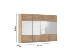 Quadra Schwebetürenschrank mit Spiegelelementen
