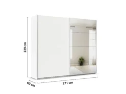 Quadra Schwebetürenschrank mit Spiegelelementen