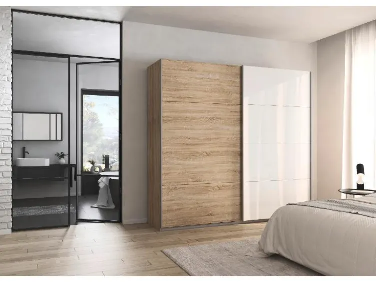 Quadra Schwebetürenschrank mit Glaselementen