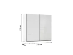 Quadra Schwebetürenschrank mit Glaselementen
