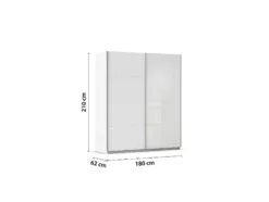 Quadra Schwebetürenschrank mit Glaselementen