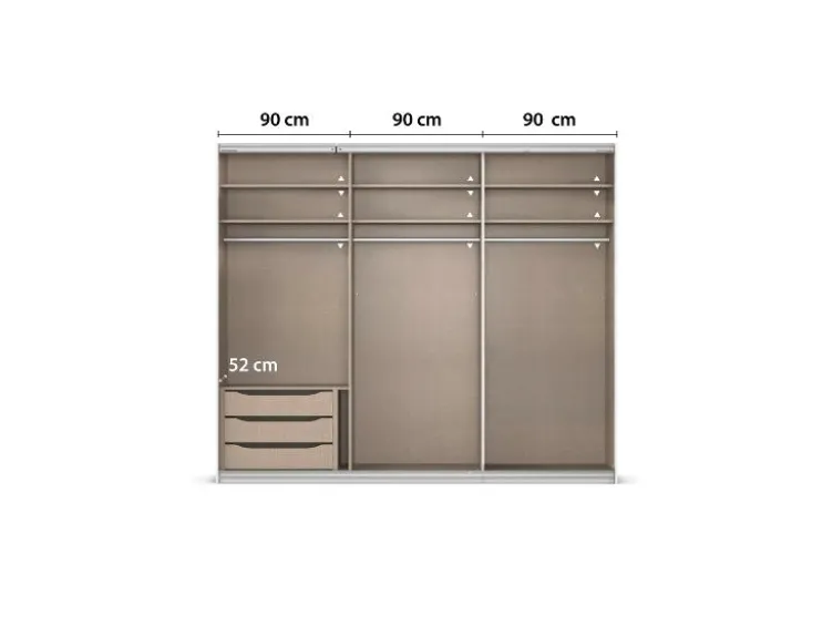 Quadra Schwebetürenschrank mit Glaselementen