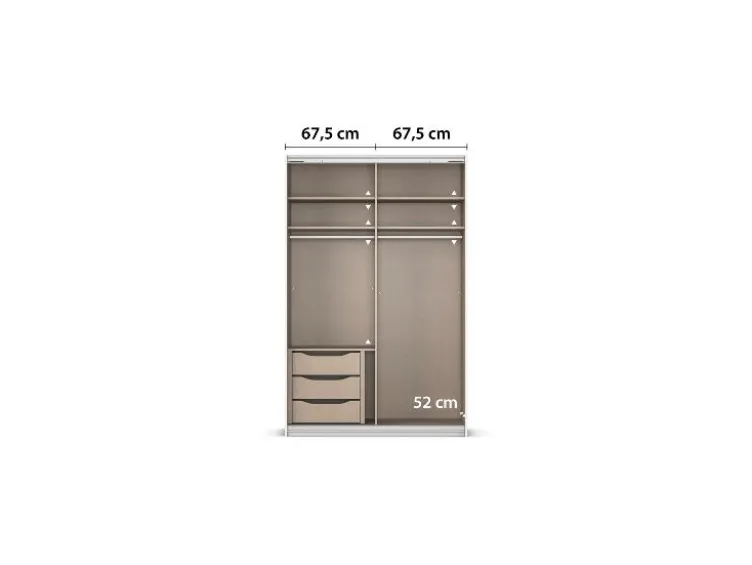 Quadra Schwebetürenschrank mit Glaselementen