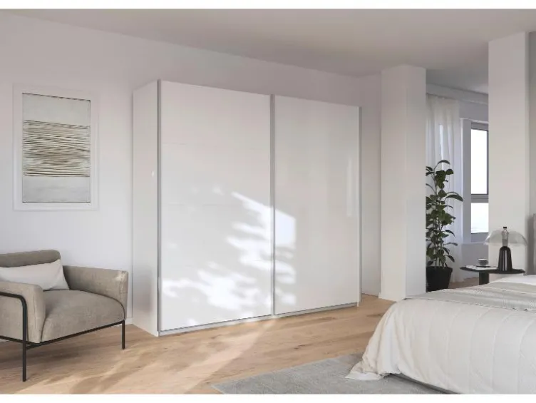 Quadra Schwebetürenschrank mit Glaselementen