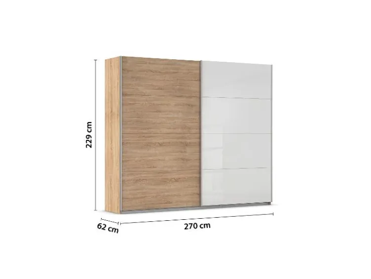 Quadra Schwebetürenschrank mit Glaselementen