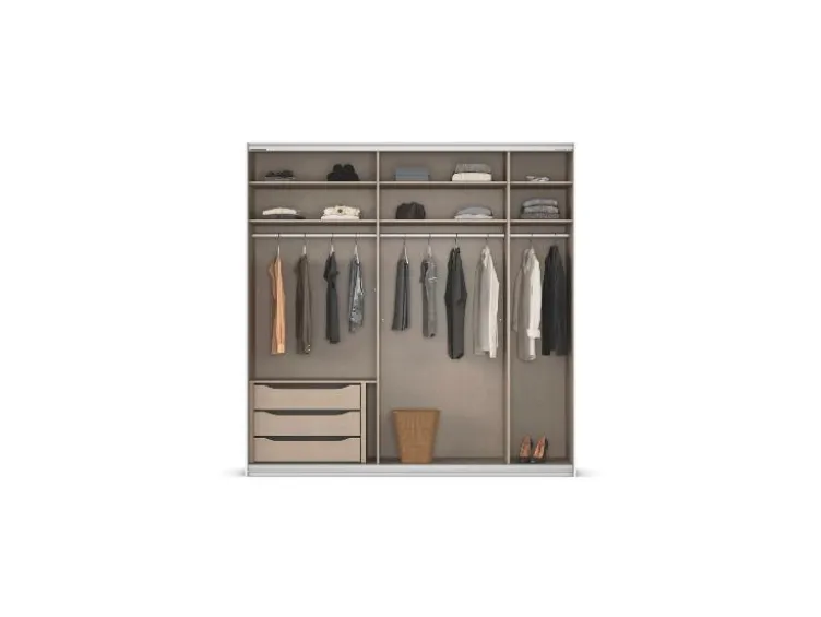 Quadra Schwebetürenschrank mit Glaselementen