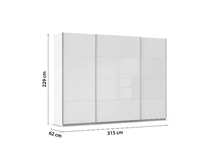 Quadra Schwebetürenschrank mit Glaselementen