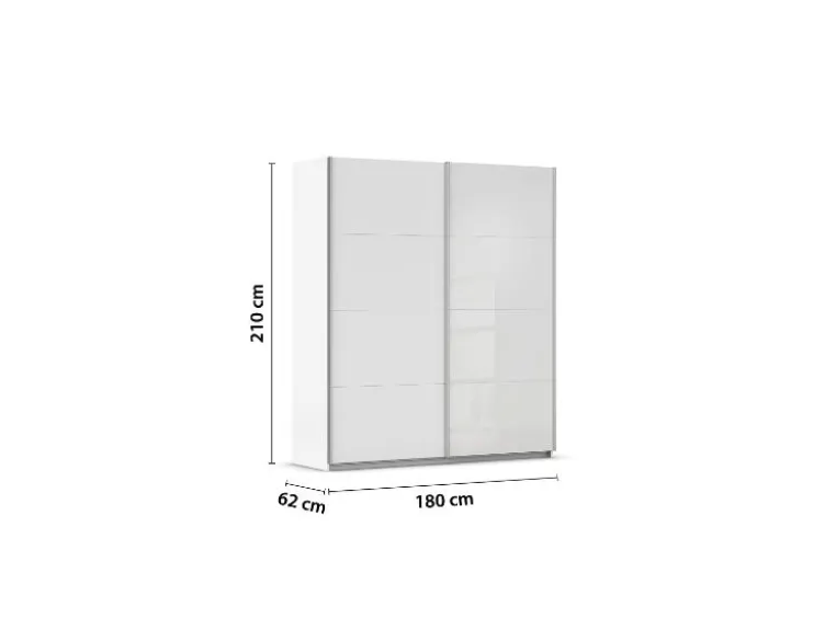 Quadra Schwebetürenschrank mit Glaselementen