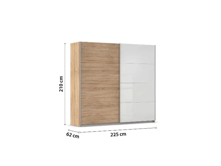 Quadra Schwebetürenschrank mit Glaselementen