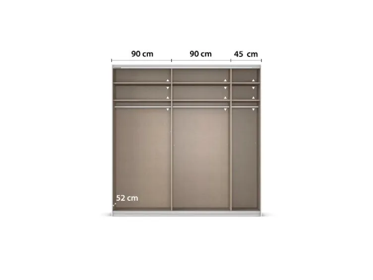 Quadra Schwebetürenschrank mit Glaselementen