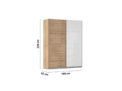 Quadra Schwebetürenschrank mit Glaselementen