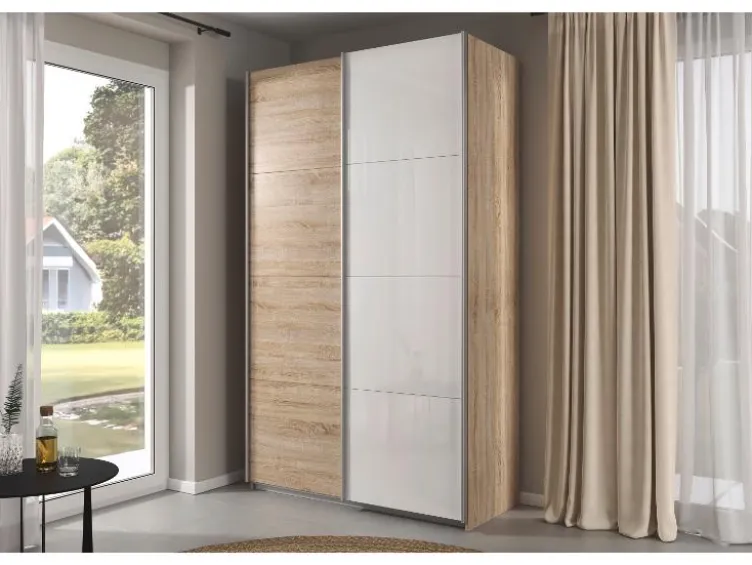 Quadra Schwebetürenschrank mit Glaselementen