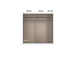 Quadra Schwebetürenschrank mit Glaselementen