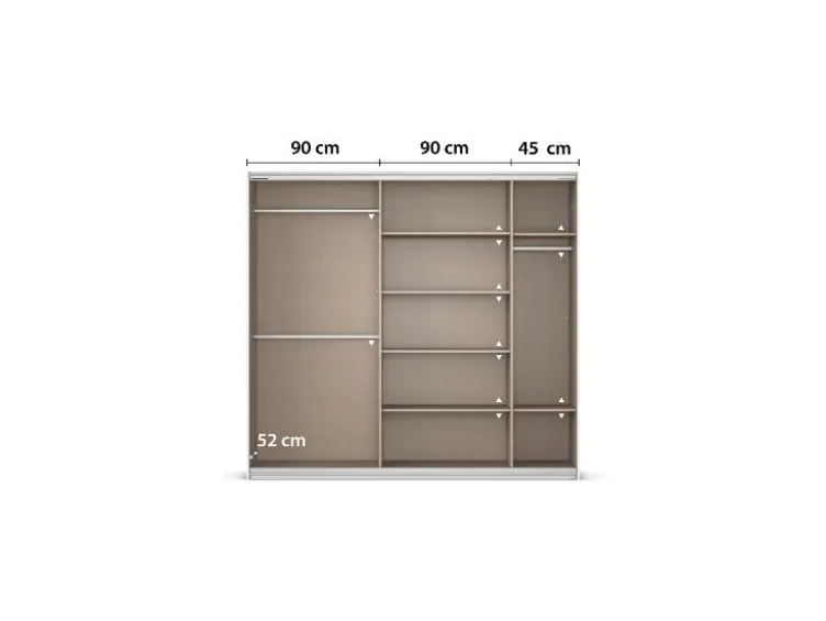 Quadra Schwebetürenschrank mit Glaselementen