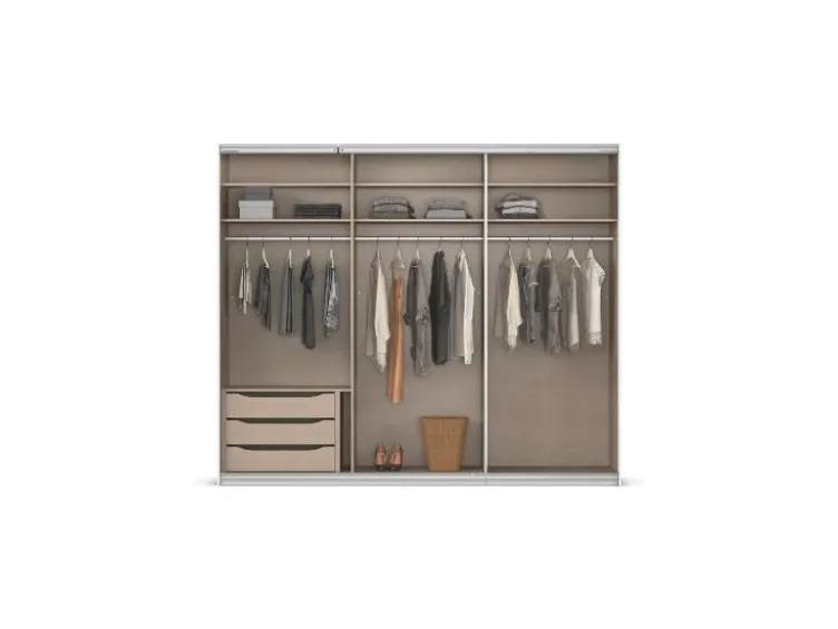 Quadra Schwebetürenschrank mit Glaselementen
