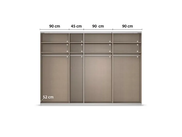 Quadra Schwebetürenschrank mit Glaselementen