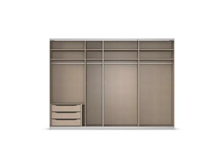 Quadra Schwebetürenschrank mit Glaselementen