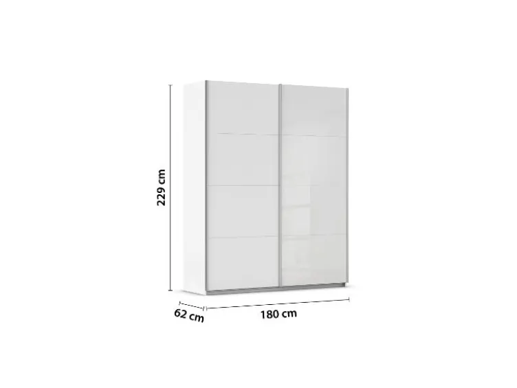 Quadra Schwebetürenschrank mit Glaselementen