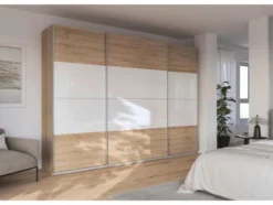 Quadra Schwebetürenschrank mit Glaselementen