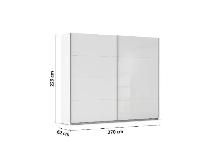 Quadra Schwebetürenschrank mit Glaselementen