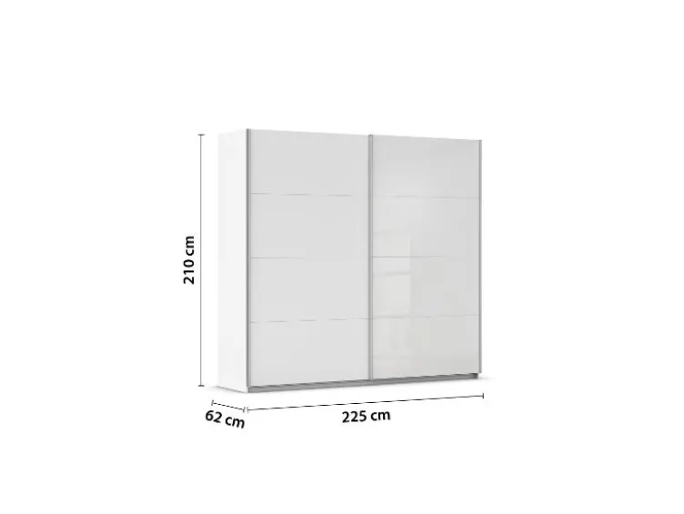 Quadra Schwebetürenschrank mit Glaselementen
